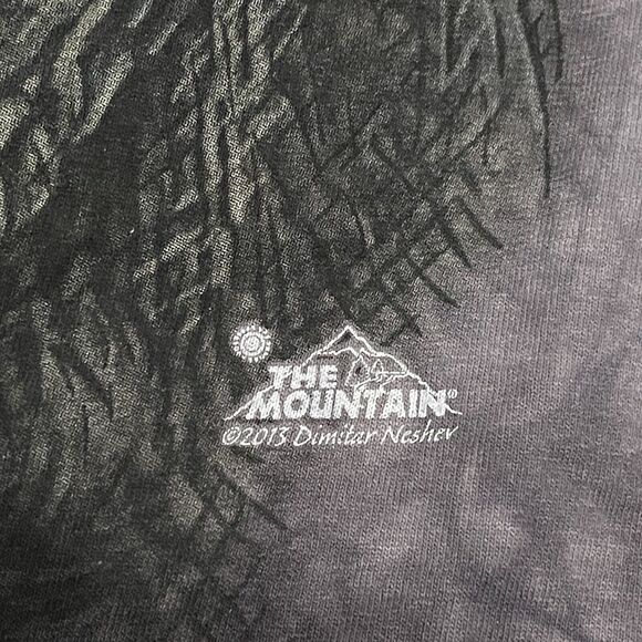 The Mountain Shirt Men XL Grey Black TieDye Rhino 3D Big Face Zoo Dimitar Neshev - Picture 2 of 7